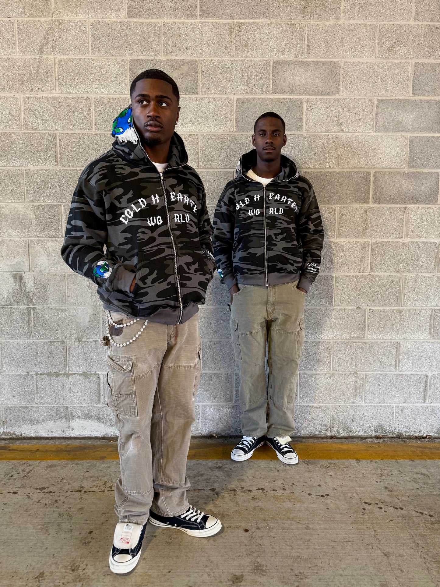 ZIP UP HOODIE (GREY CAMO)