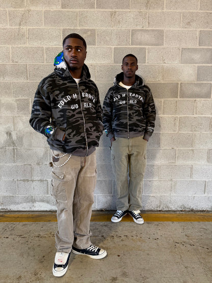 ZIP UP HOODIE (GREY CAMO)