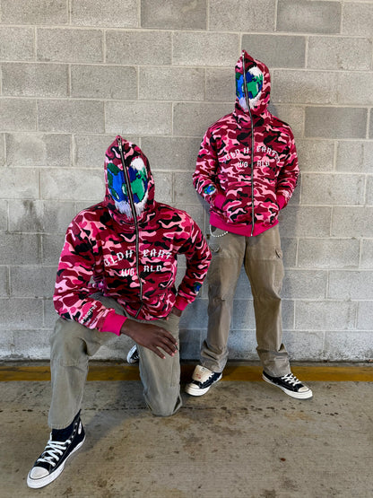 ZIP UP HOODIE (PINK CAMO)